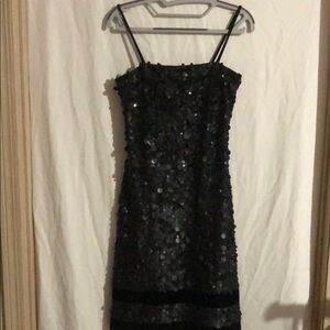 Citrine Elegant Black Sequin w Velvet Accents Dress 6